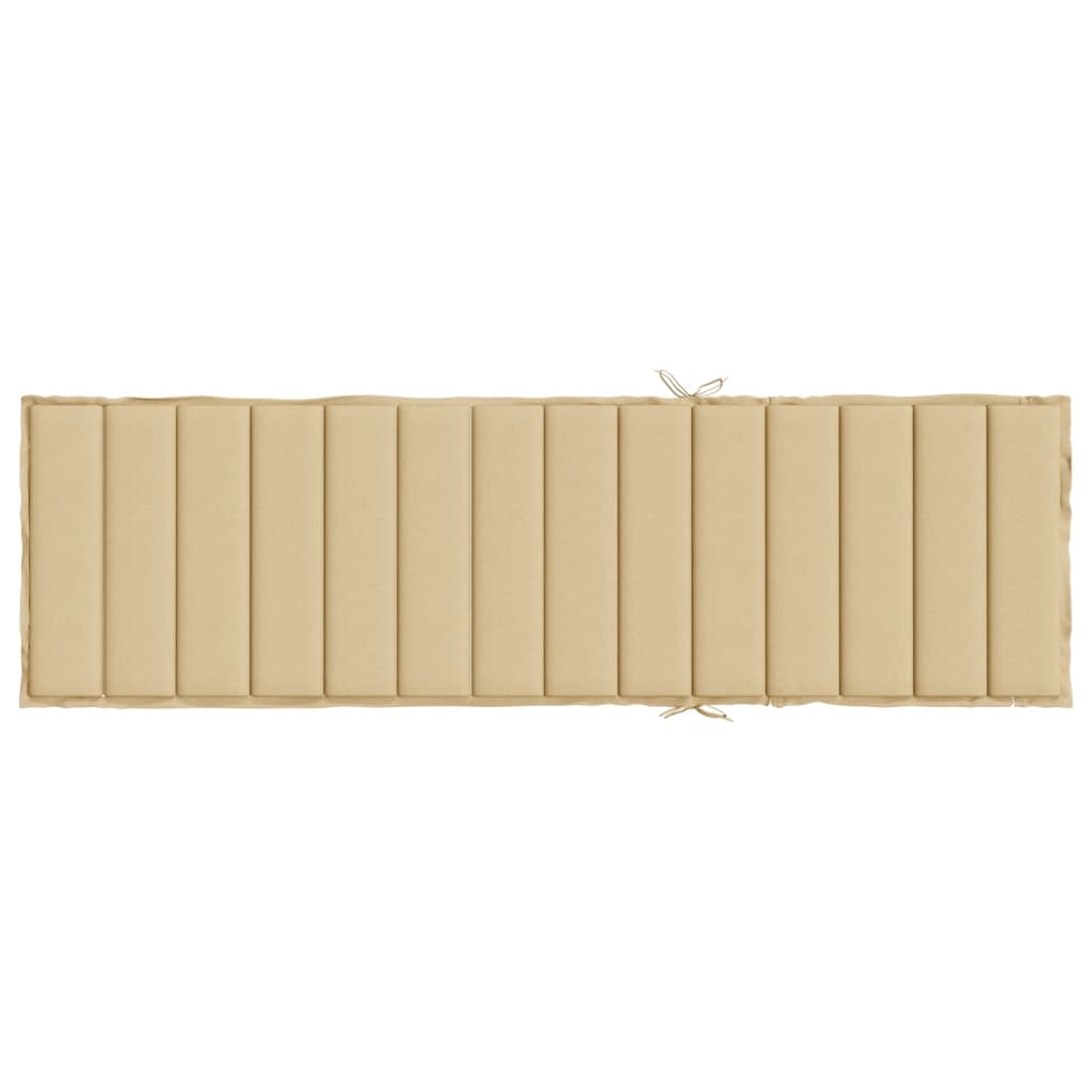 Solsängsdyna melerad beige 200x60x4 cm tyg