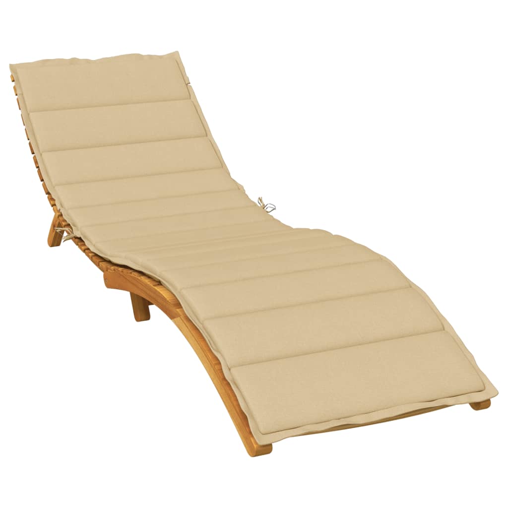 Solsängsdyna melerad beige 200x60x4 cm tyg