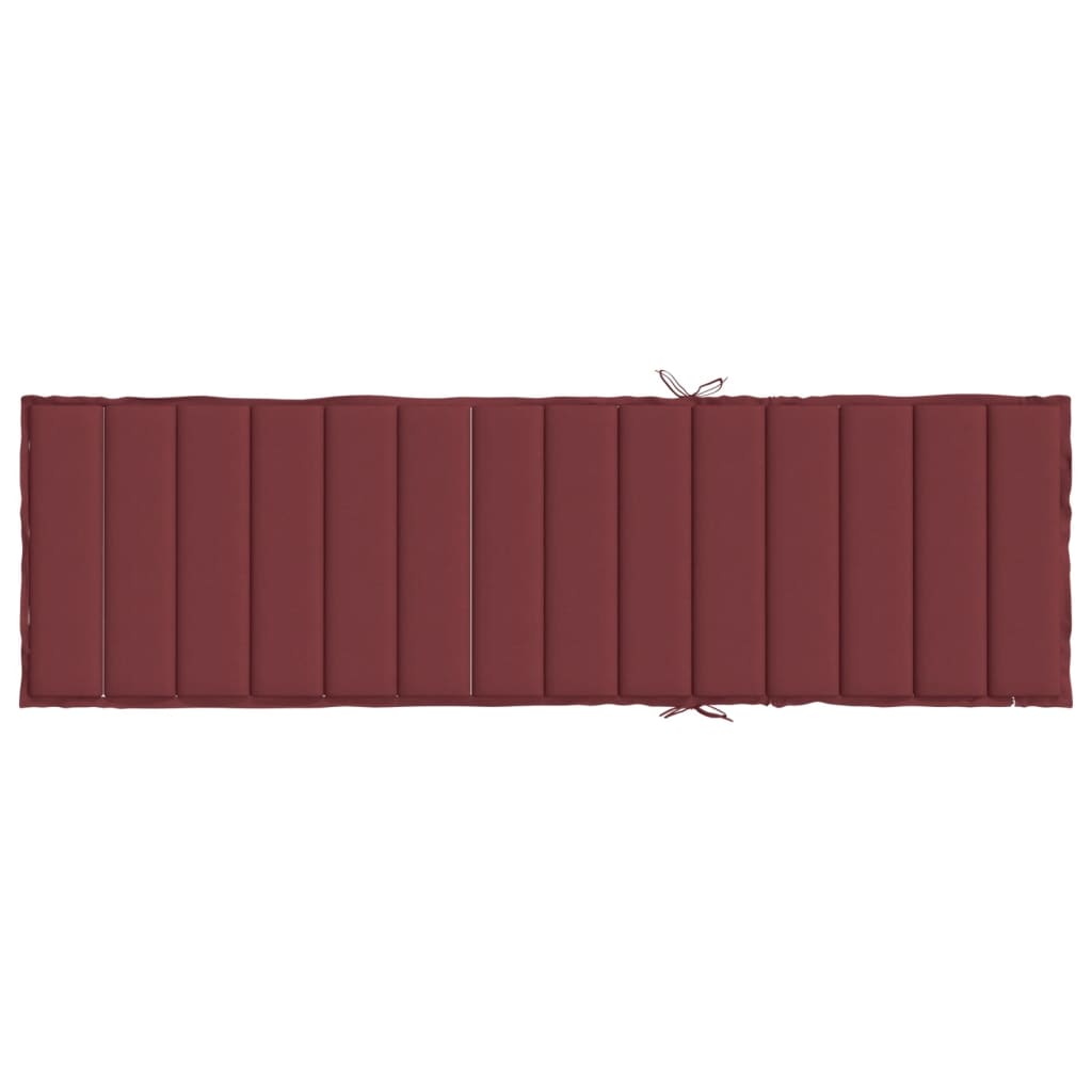 Solsängsdyna melerad vinröd 200x60x4 cm tyg