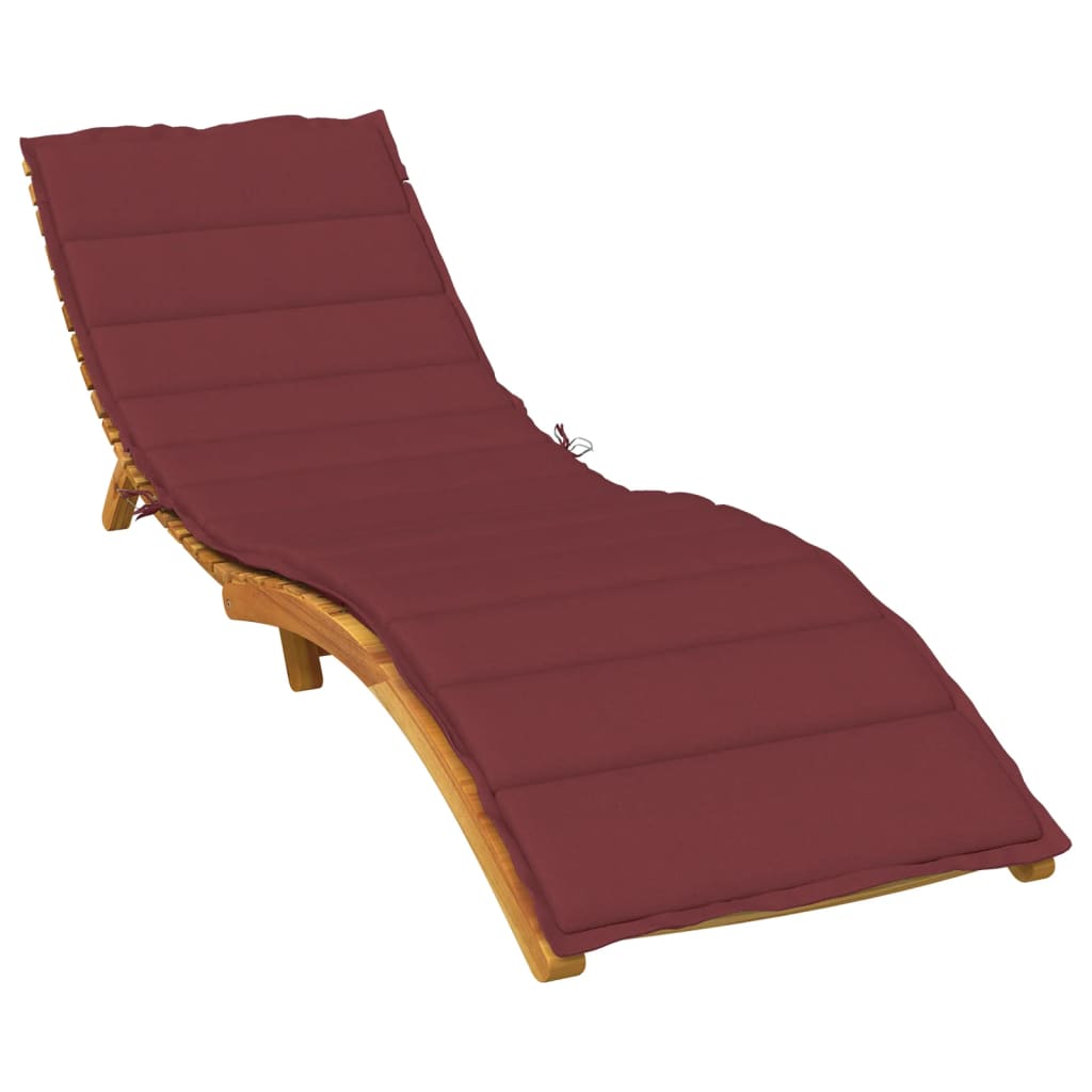 Solsängsdyna melerad vinröd 200x60x4 cm tyg