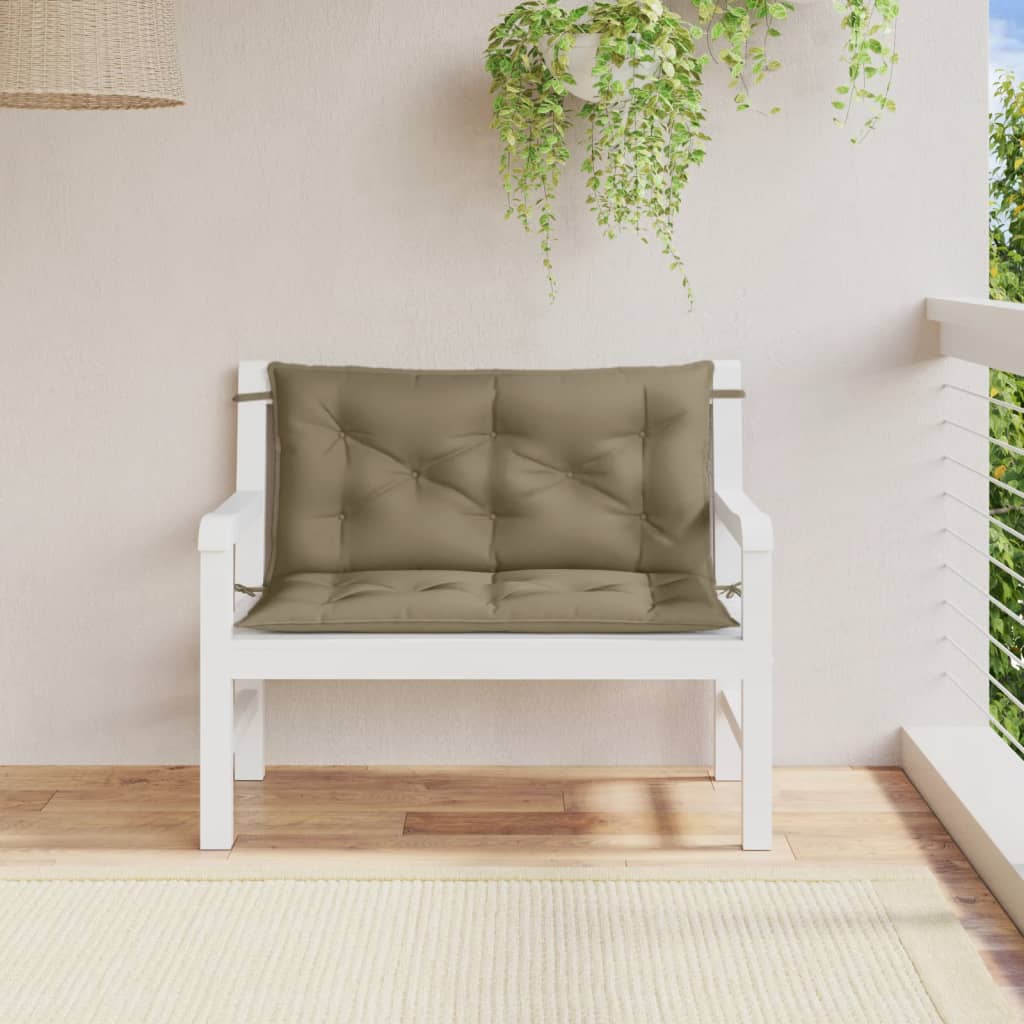 Bänkdyna 2 st melerad taupe 100x50x7 cm tyg