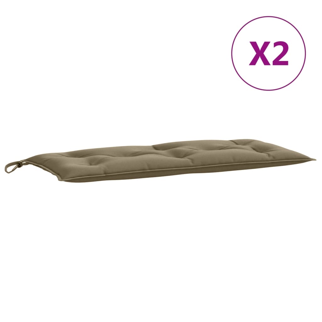 Bänkdyna 2 st melerad taupe 100x50x7 cm tyg