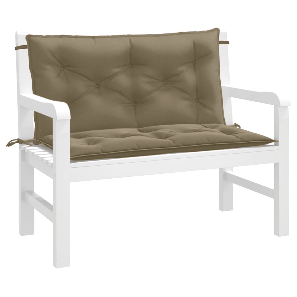 Bänkdyna 2 st melerad taupe 100x50x7 cm tyg