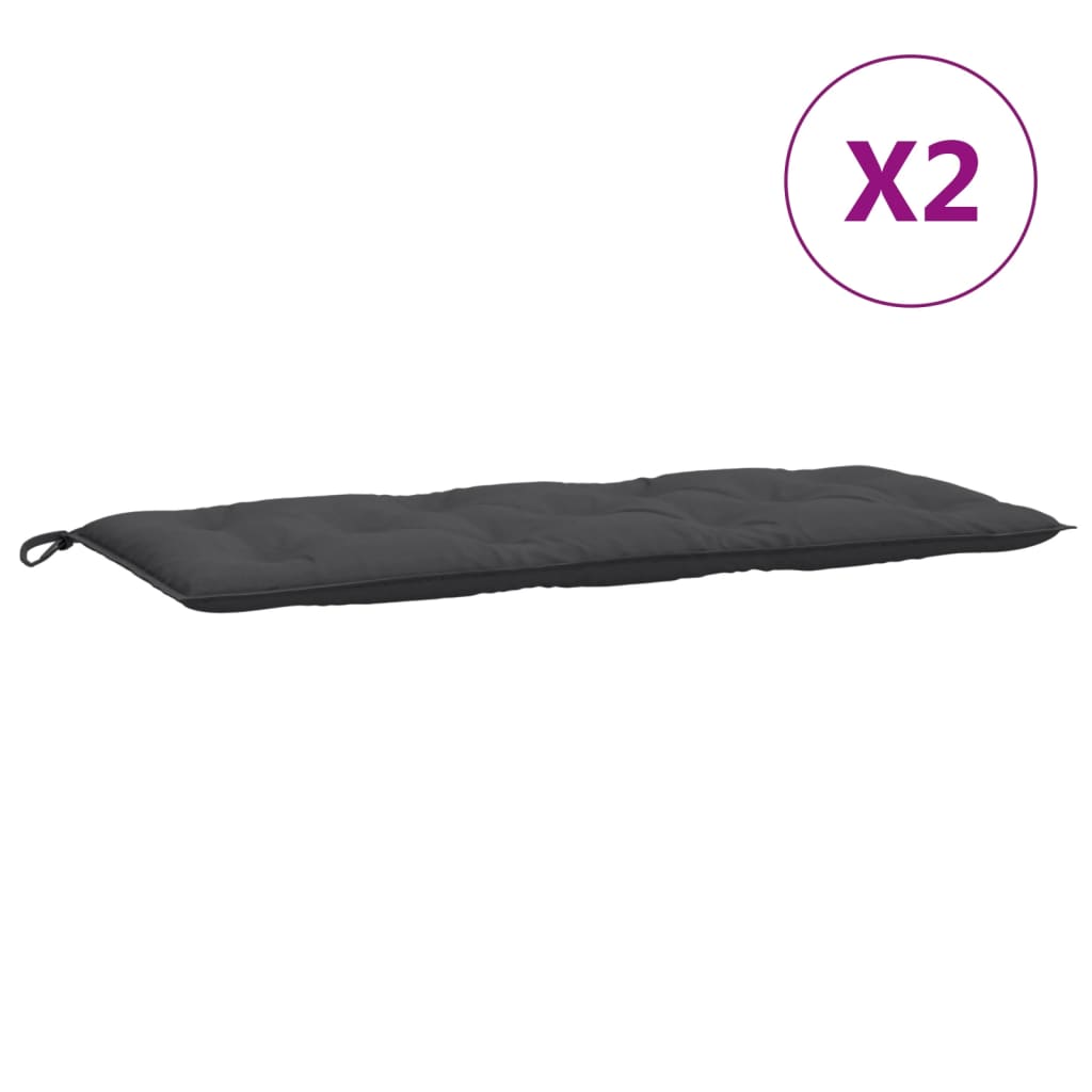 Bänkdynor 2 st melerad antracit 120x50x7 cm tyg