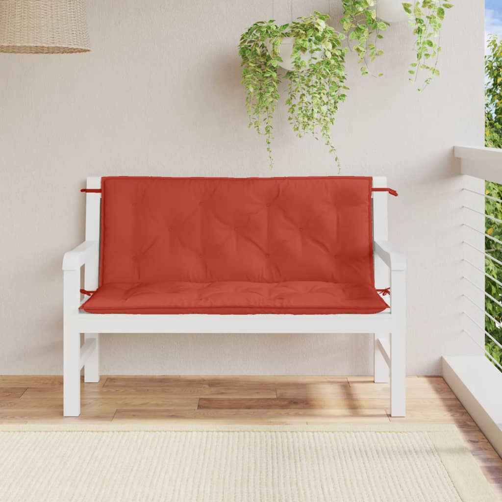 Bänkdyna 2 st melerad röd 120x50x7 cm tyg