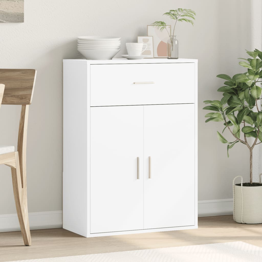 Skåp vit 60x30x84 cm konstruerat trä