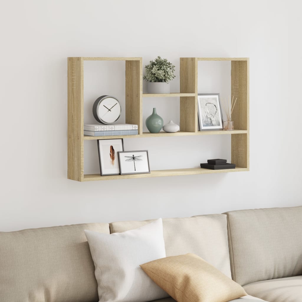 Vägghylla sonoma-ek 99x15x60 cm konstruerat trä