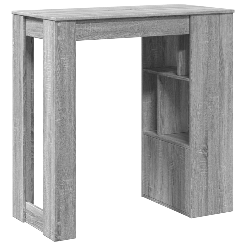 Barbord med ställ grå sonoma-ek 102x50x103,5 cm konstruerat trä