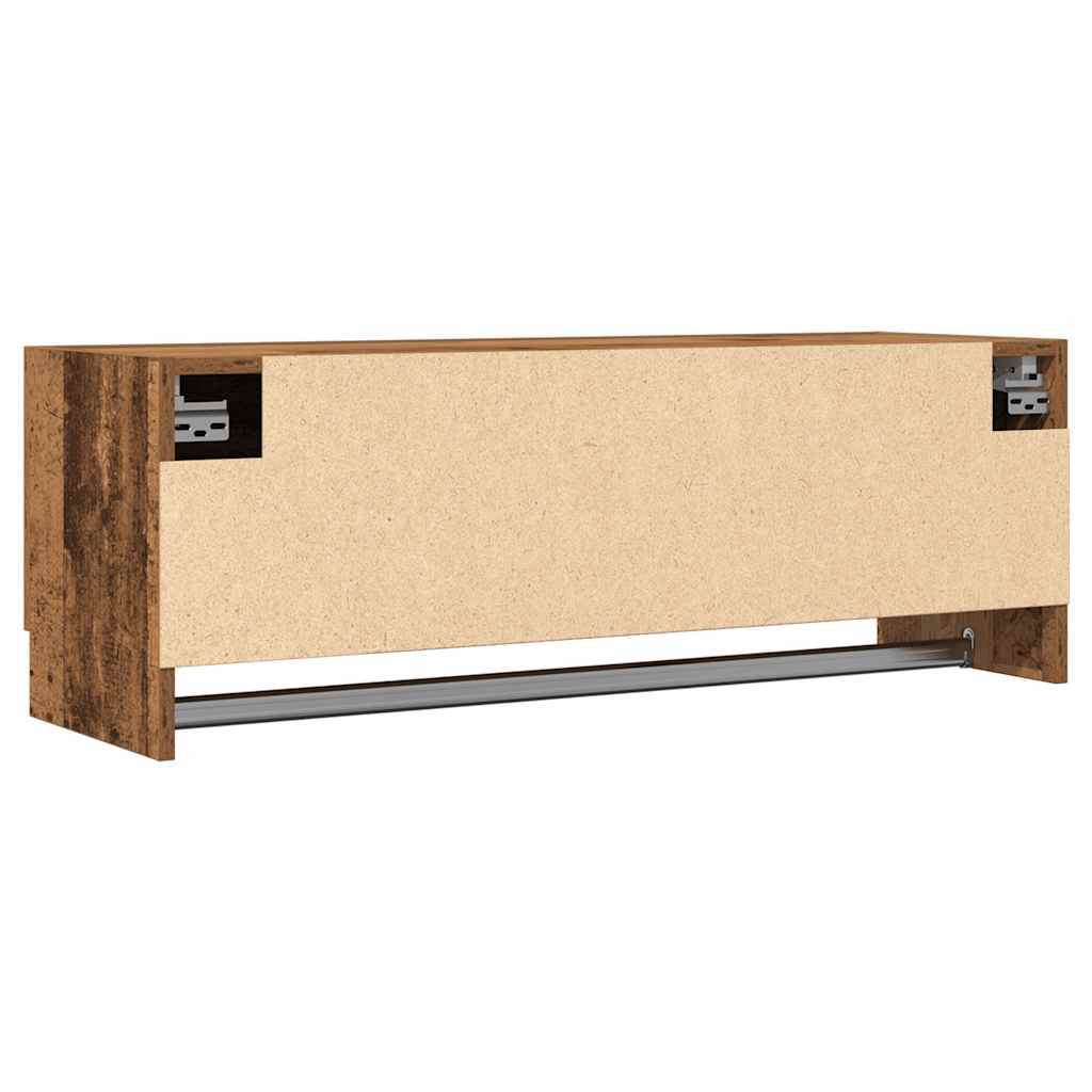 Klädhängare åldrat trä 100x32,5x35 cm konstruerat trä