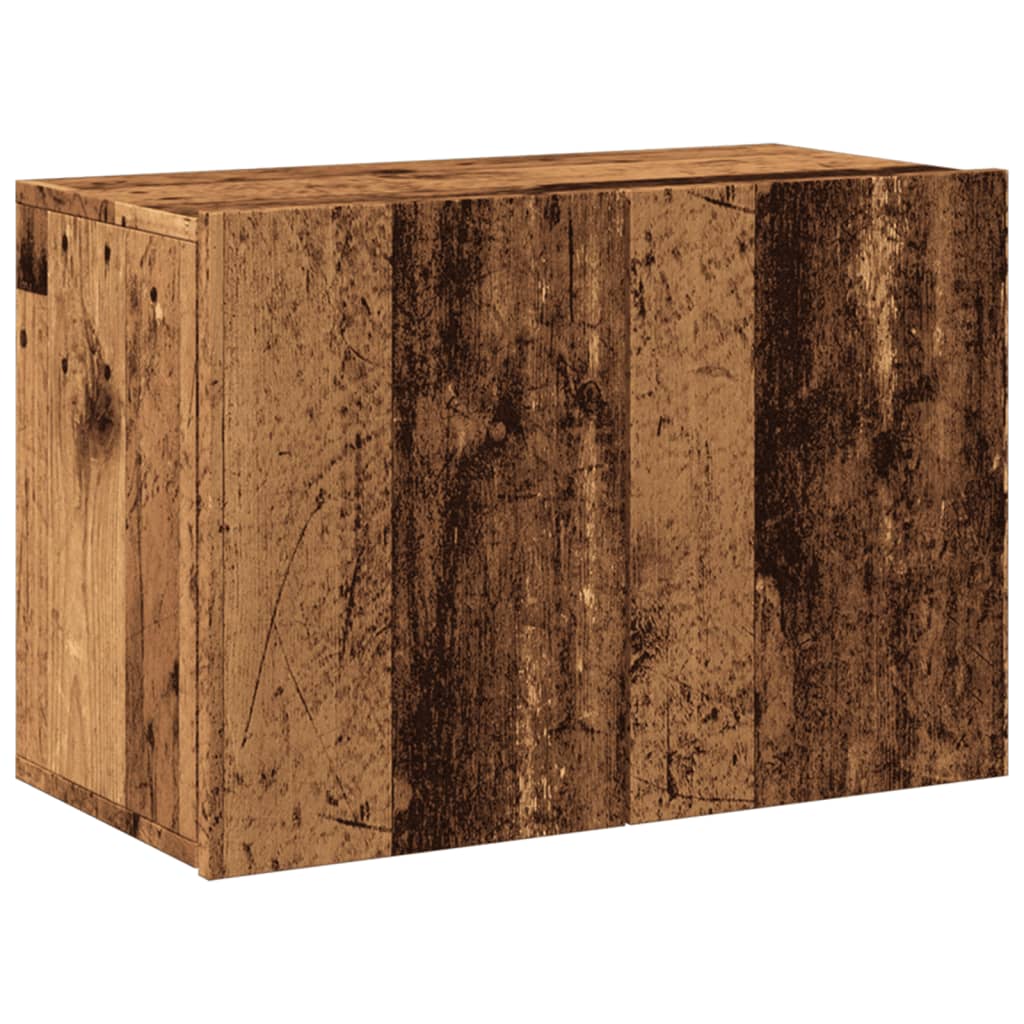 Väggmonterad tv-bänk gammalt trä 60x30x41 cm