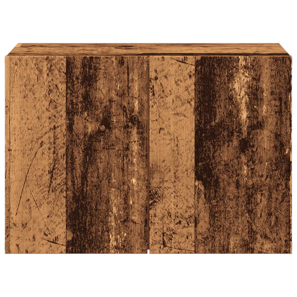 Väggmonterad tv-bänk gammalt trä 60x30x41 cm