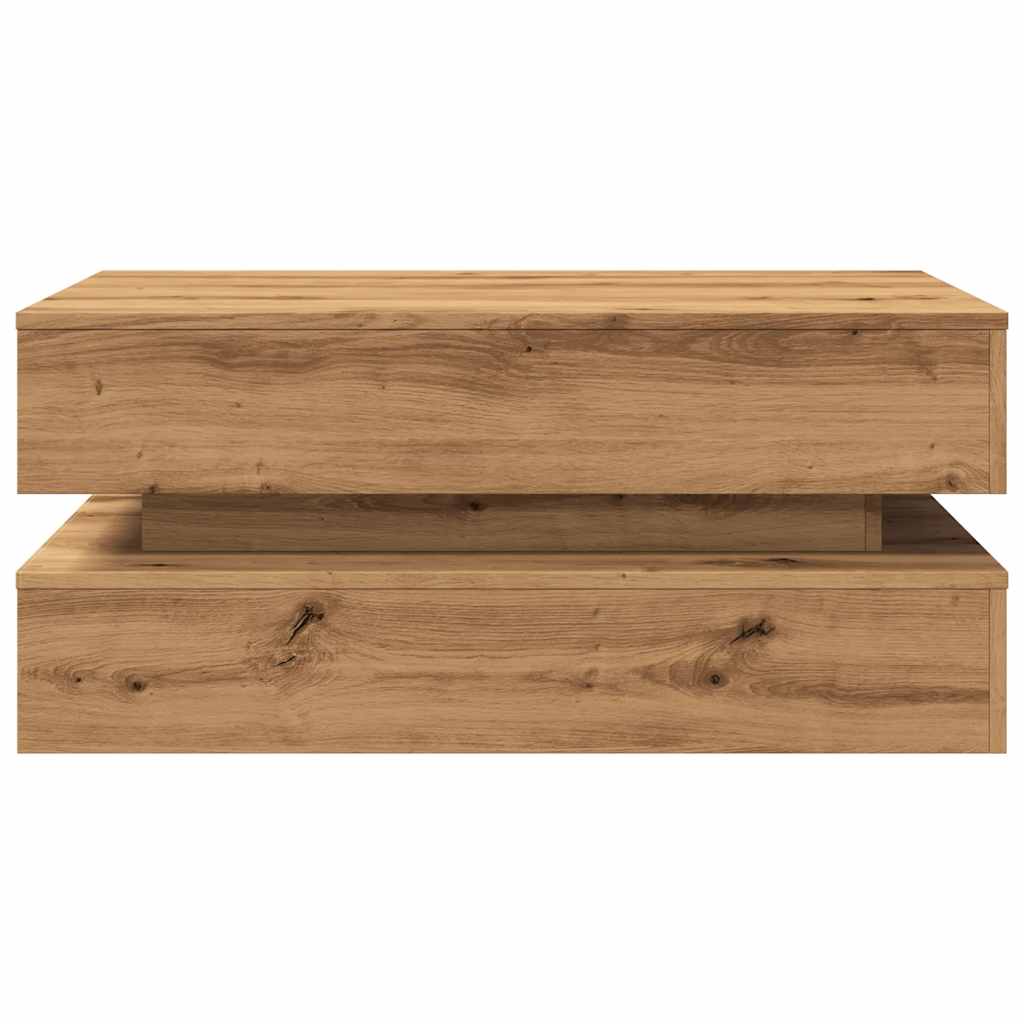 Soffbord med LED ek 90x50x40 cm