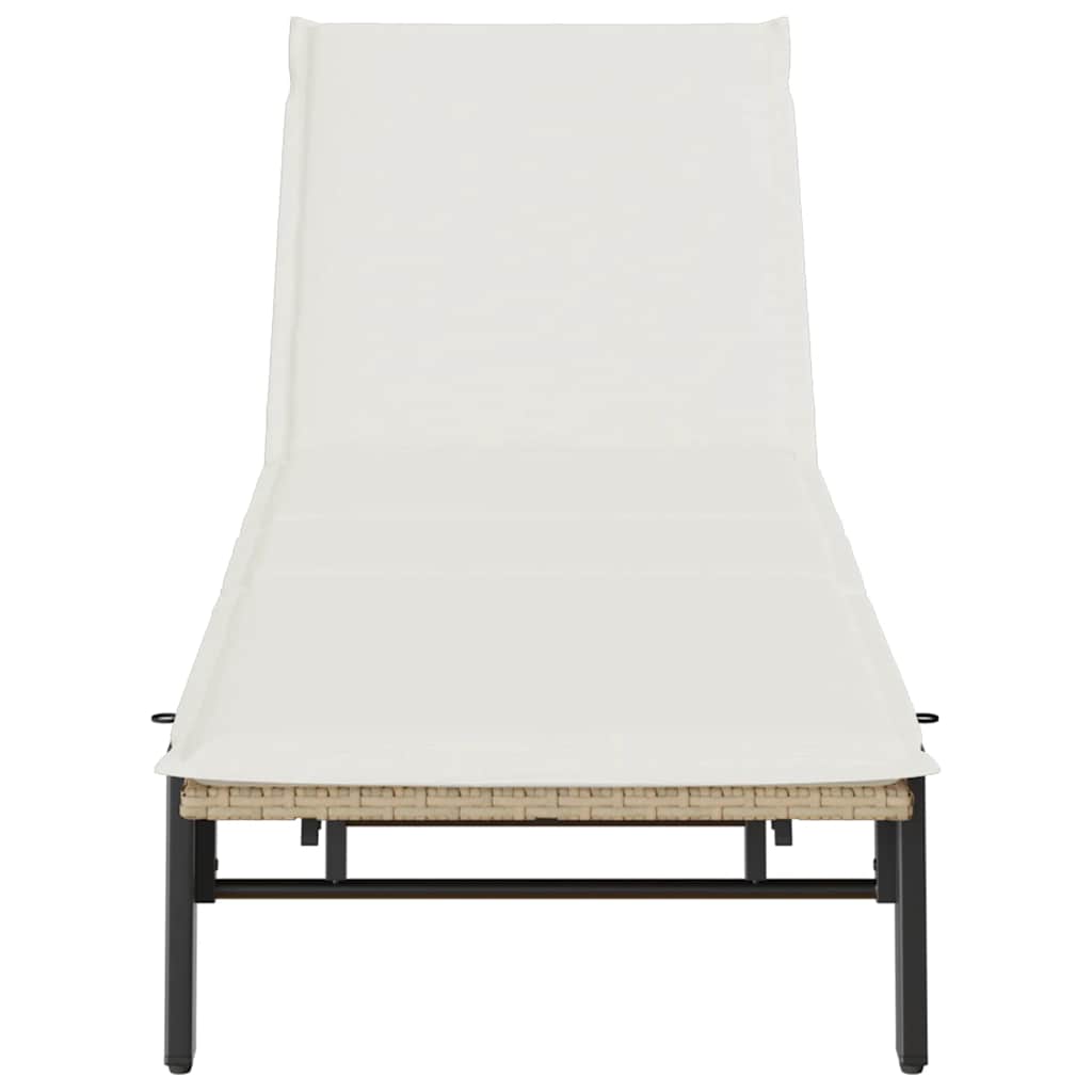 Solsäng med dyna beige konstrotting