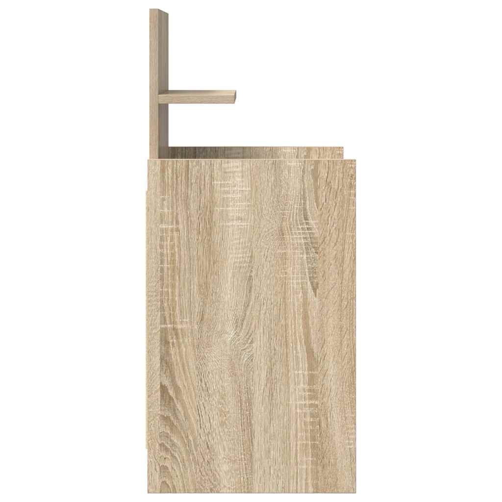 Sängbord med 2 lådor sonoma ek 38x34x80 cm