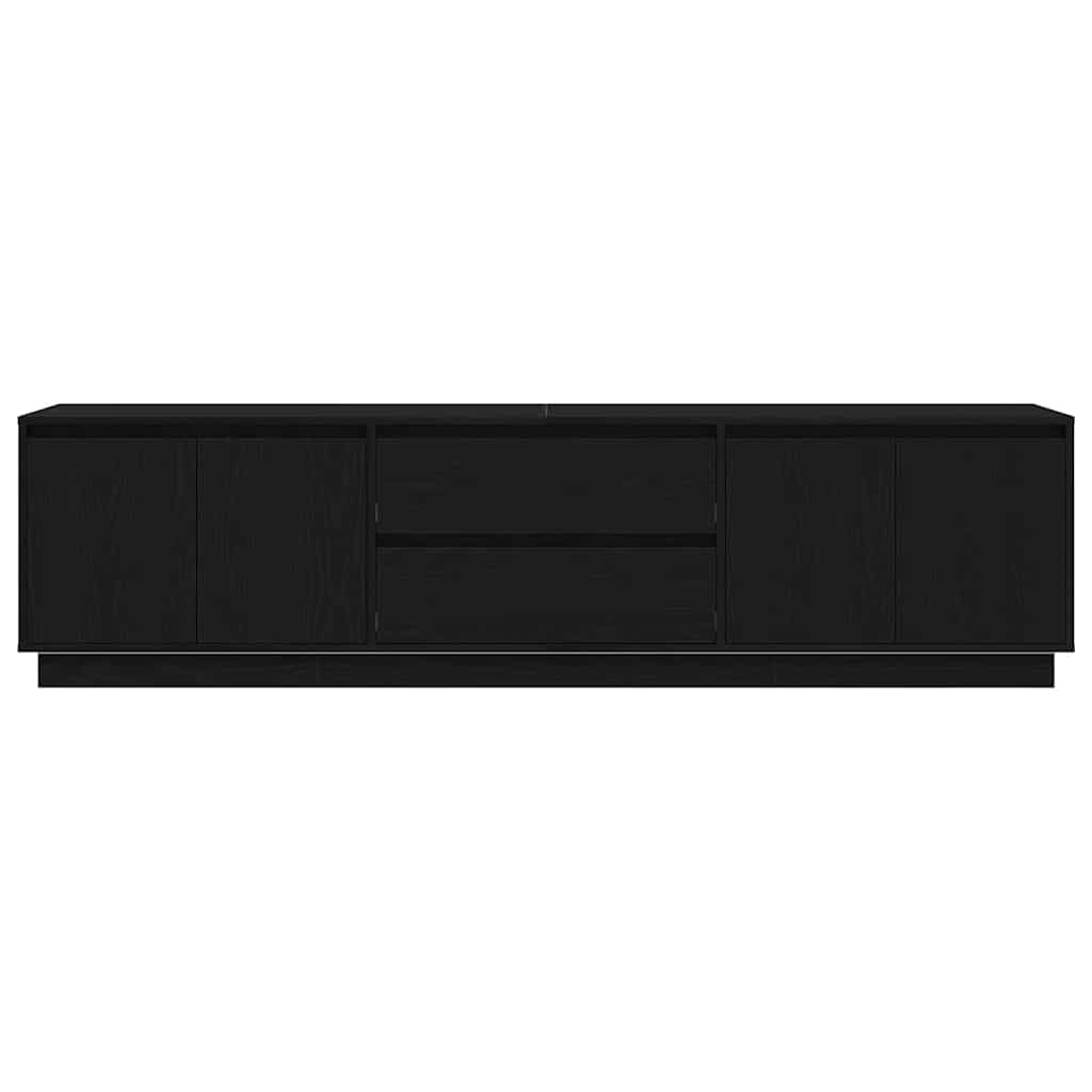 TV-bänk med LED-lampor svart ek 193,5x41x50 cm