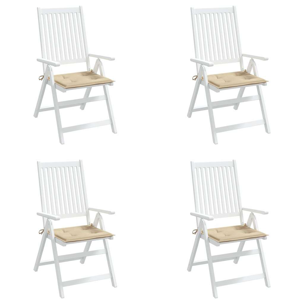 Stolsdynor 4 st beige 40x40x3 cm oxfordtyg