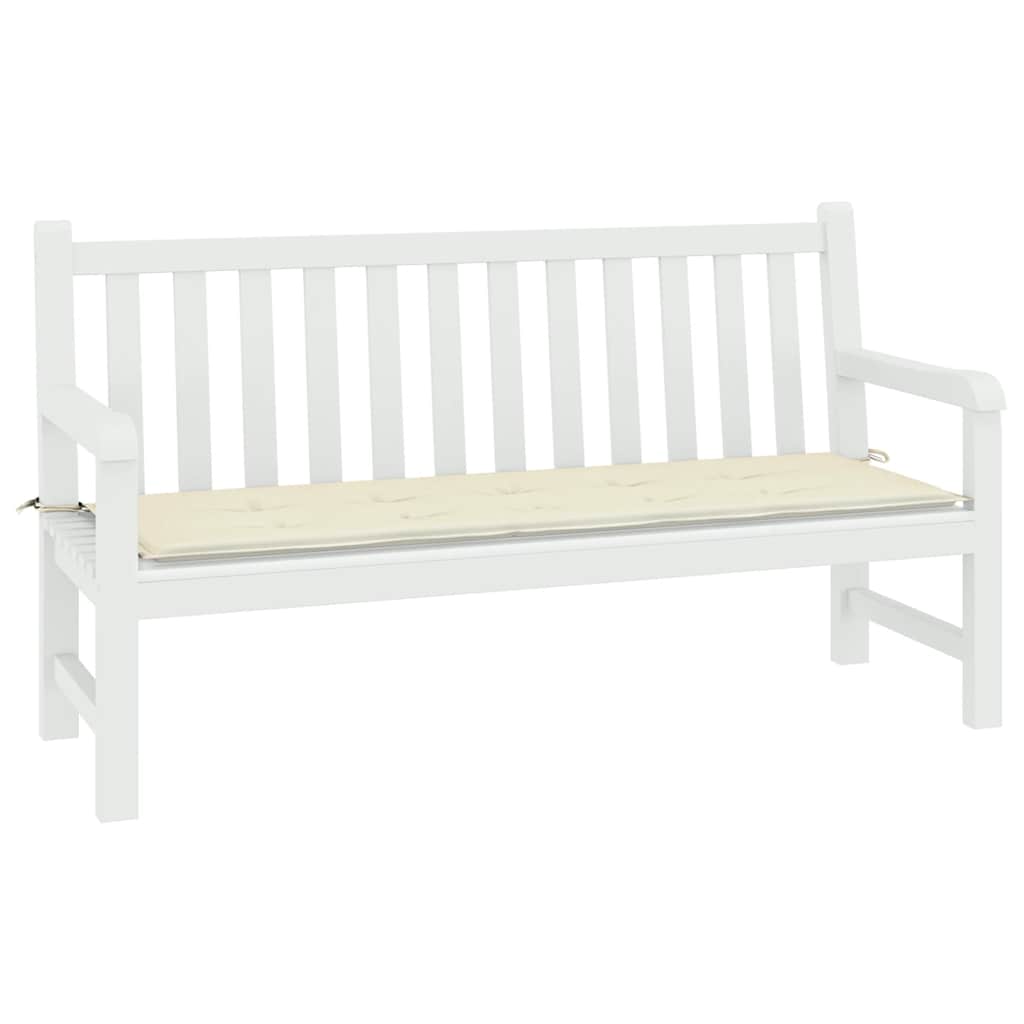 Bänkdyna för trädgården gräddvit 200x50x3 cm oxfordtyg