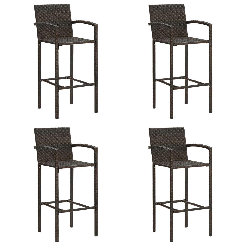 Barstolar 4 st brun konstrotting