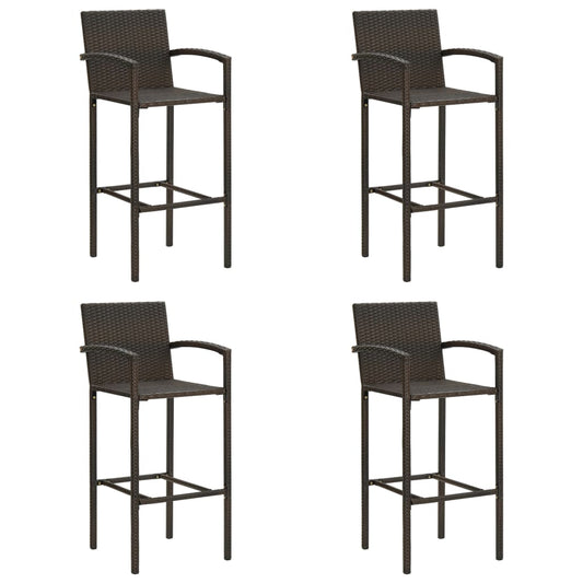 Barstolar 4 st brun konstrotting