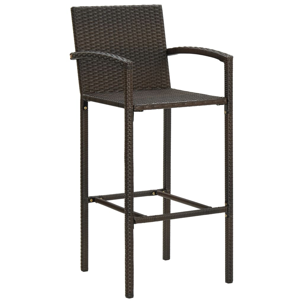 Barstolar 4 st brun konstrotting