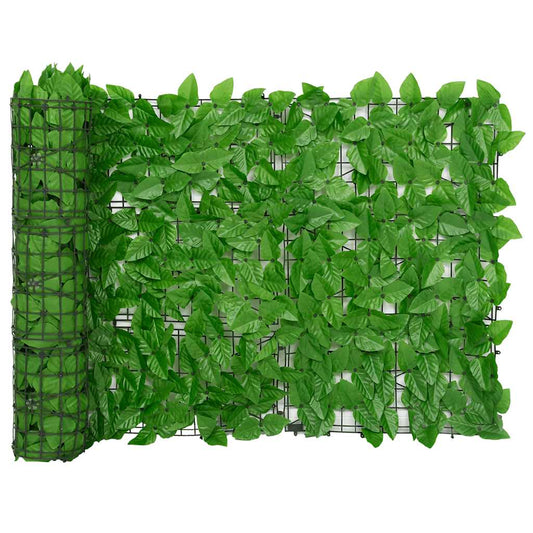 Balkongskärm gröna blad 500x75 cm