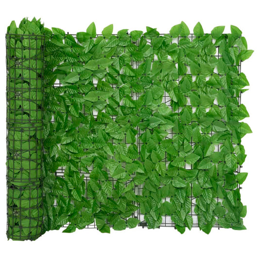 Balkongskärm gröna blad 300x100 cm