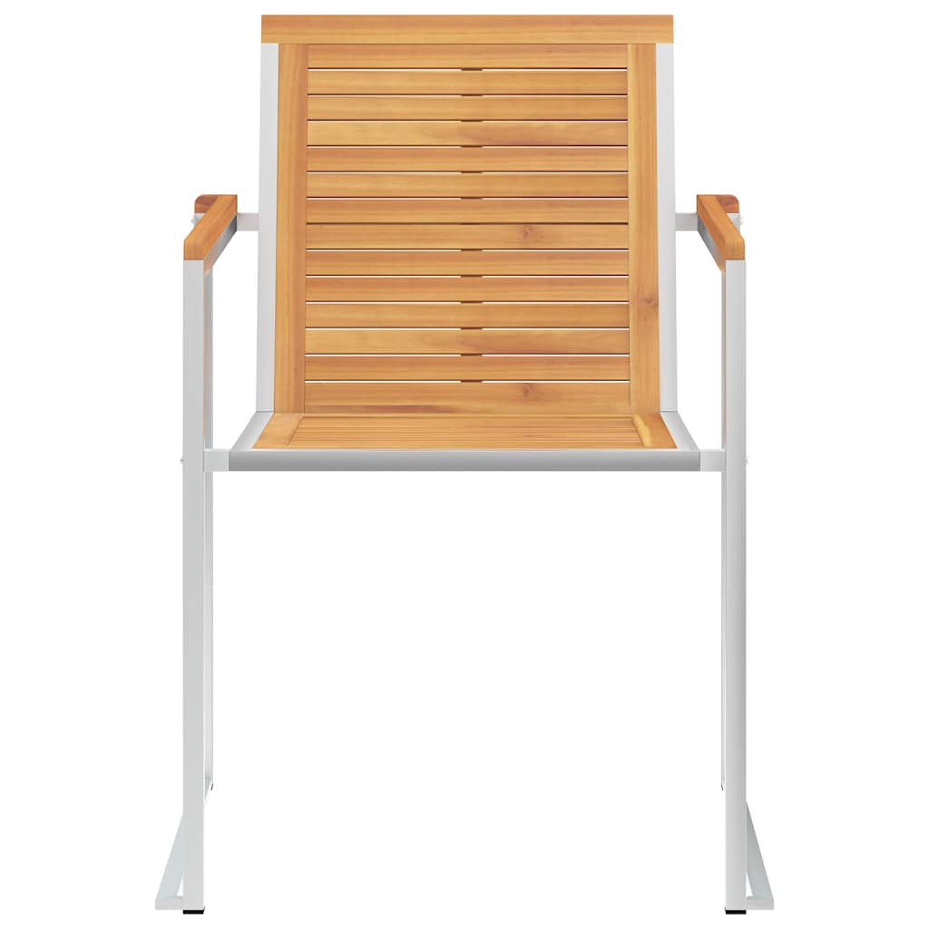 Trädgårdsstolar 2 st med dynor massiv teak och stål