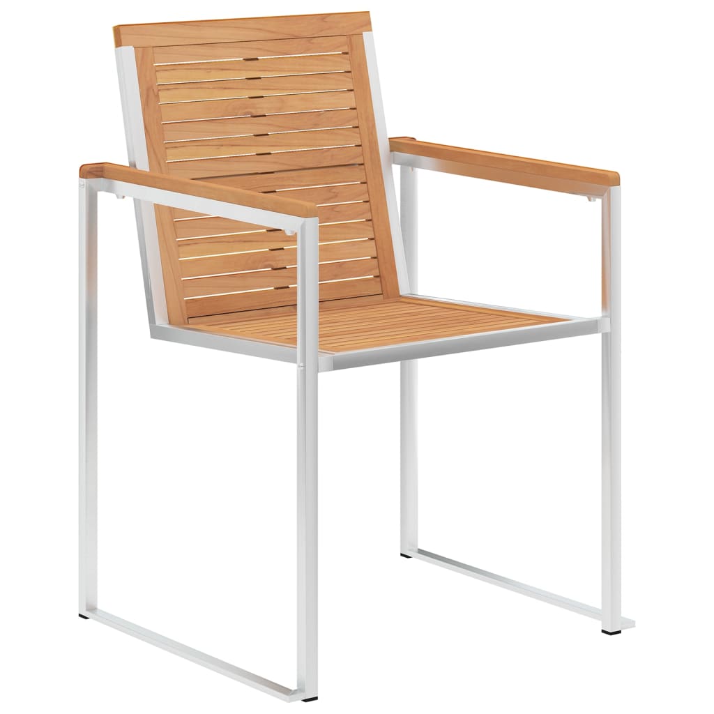 Trädgårdsstolar med dynor 8 st massiv teak