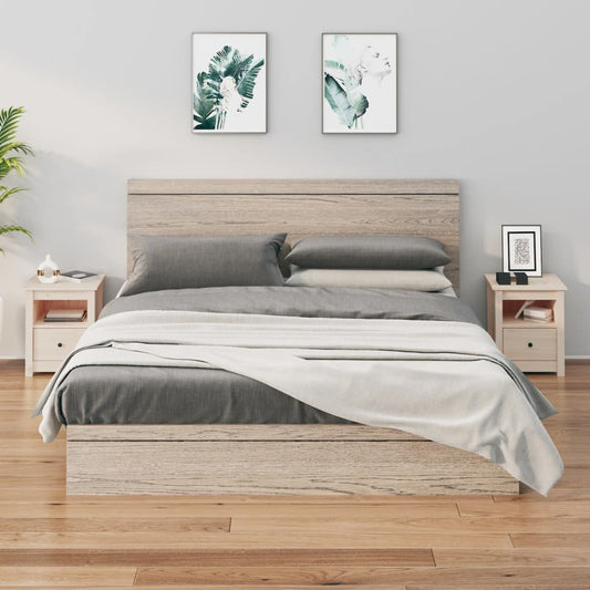 Sängbord 2 st 40x35x49 cm massiv furu