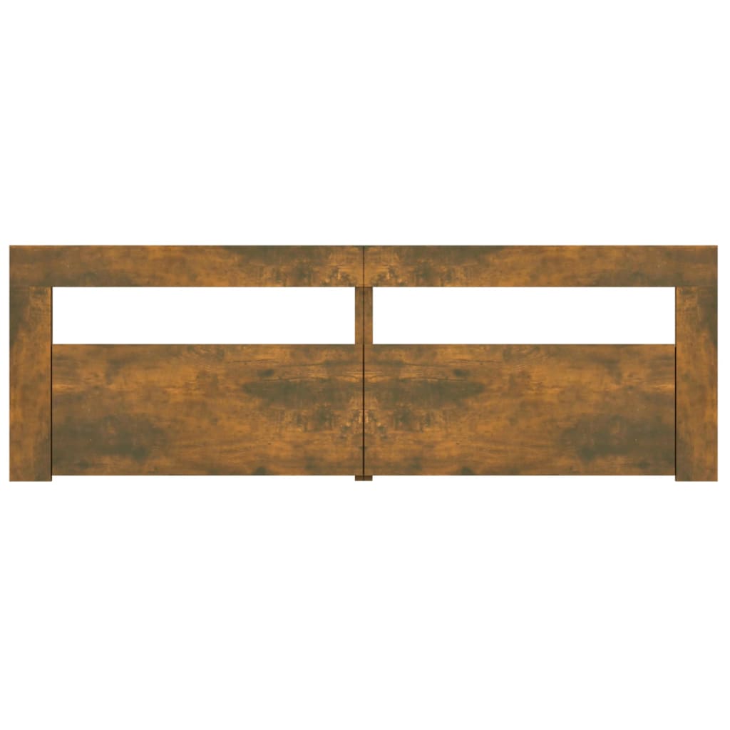 Tv-bänk med LED-belysning rökfärgad ek 120x35x40 cm