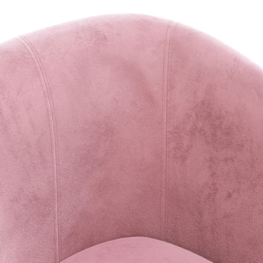 Fåtölj med fotpall rosa sammet