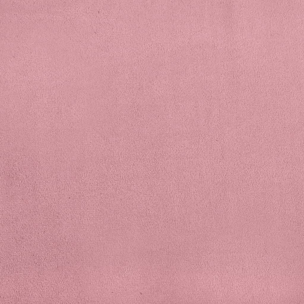 Fåtölj med fotpall rosa sammet