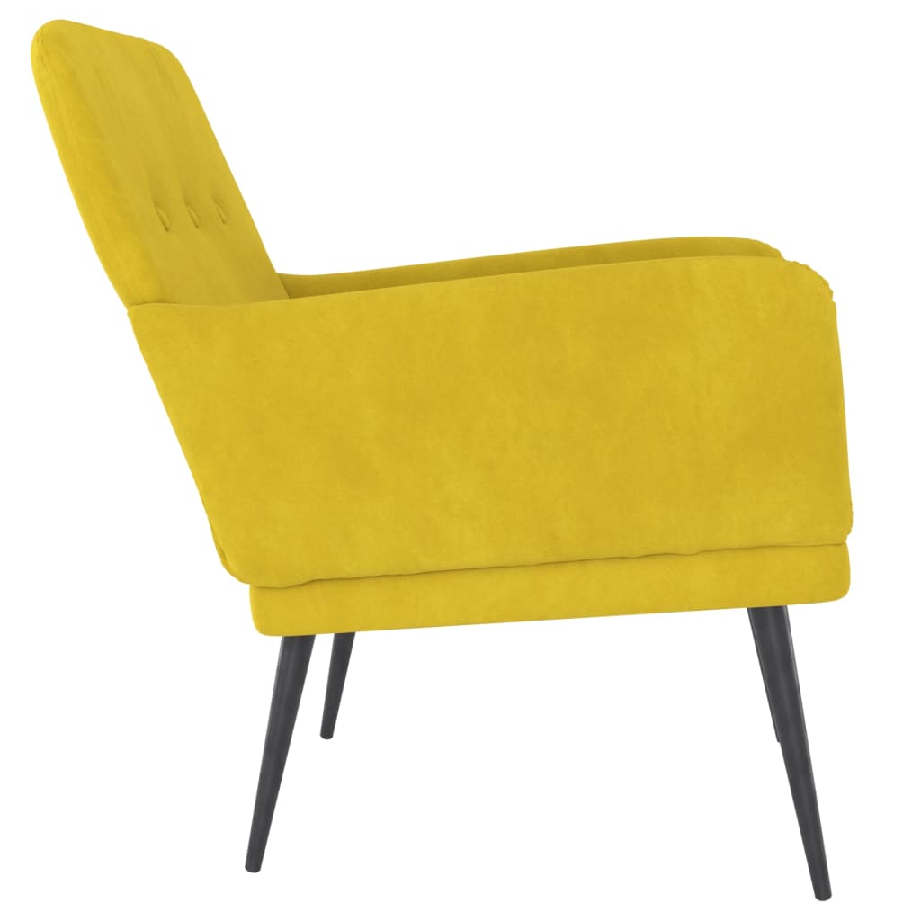 Fåtölj gul 62x79x79 cm sammet