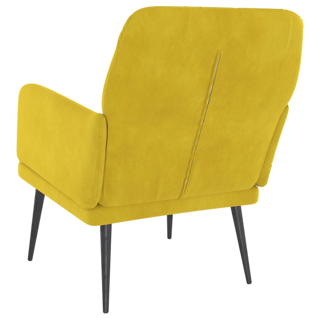 Fåtölj gul 62x79x79 cm sammet