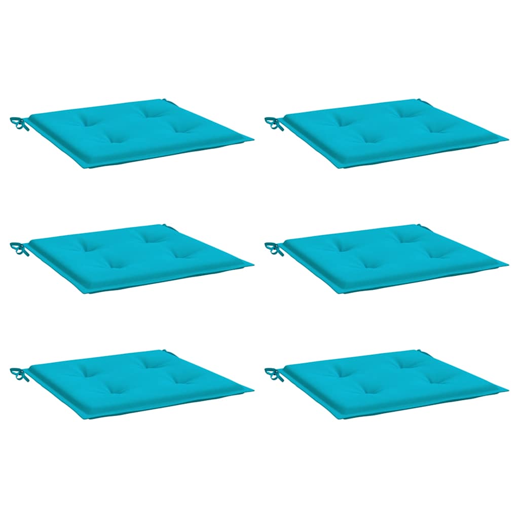 Stolsdynor 6 st turkos 40x40x4 cm tyg