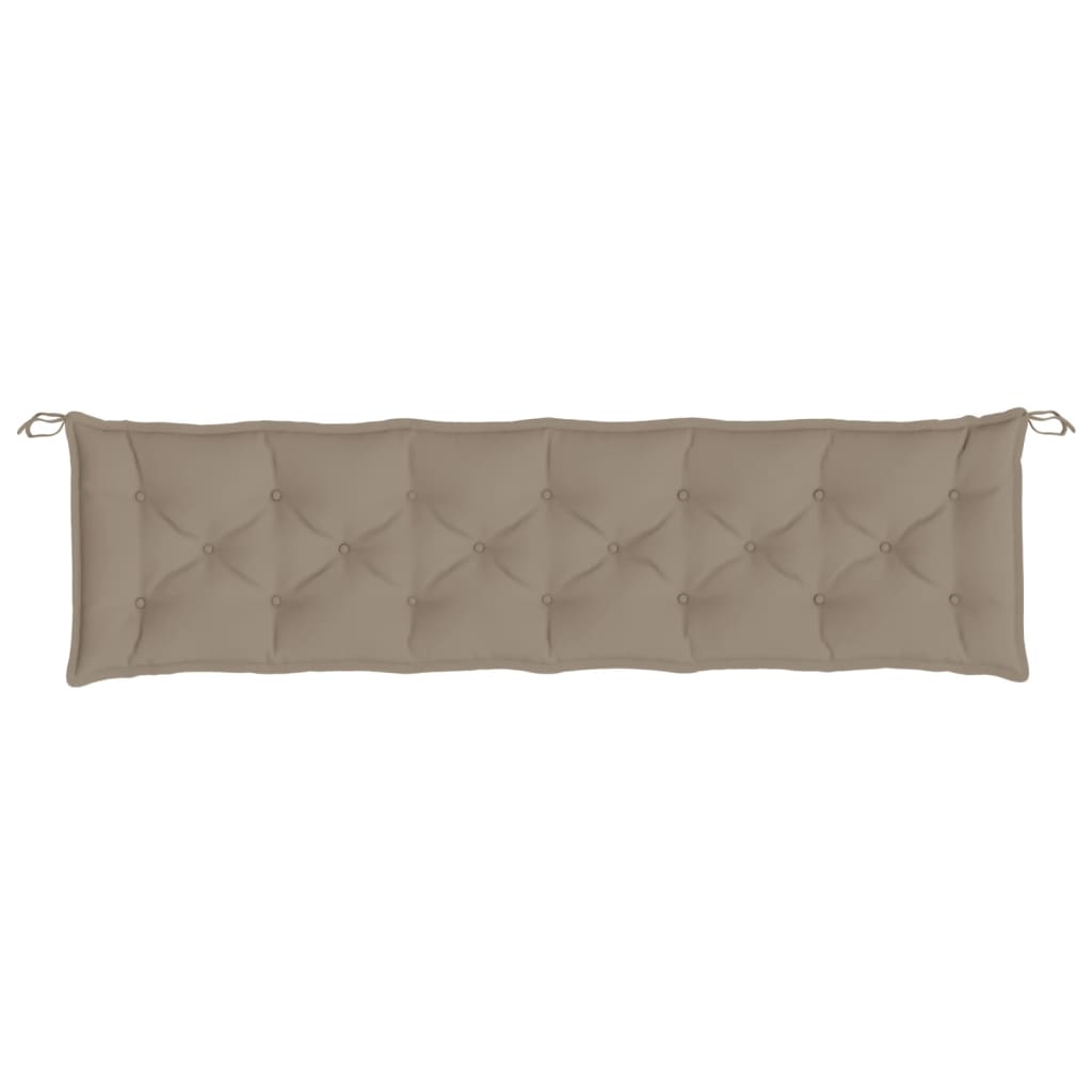 Bänkdyna för trädgården taupe 200x50x7 cm oxfordtyg