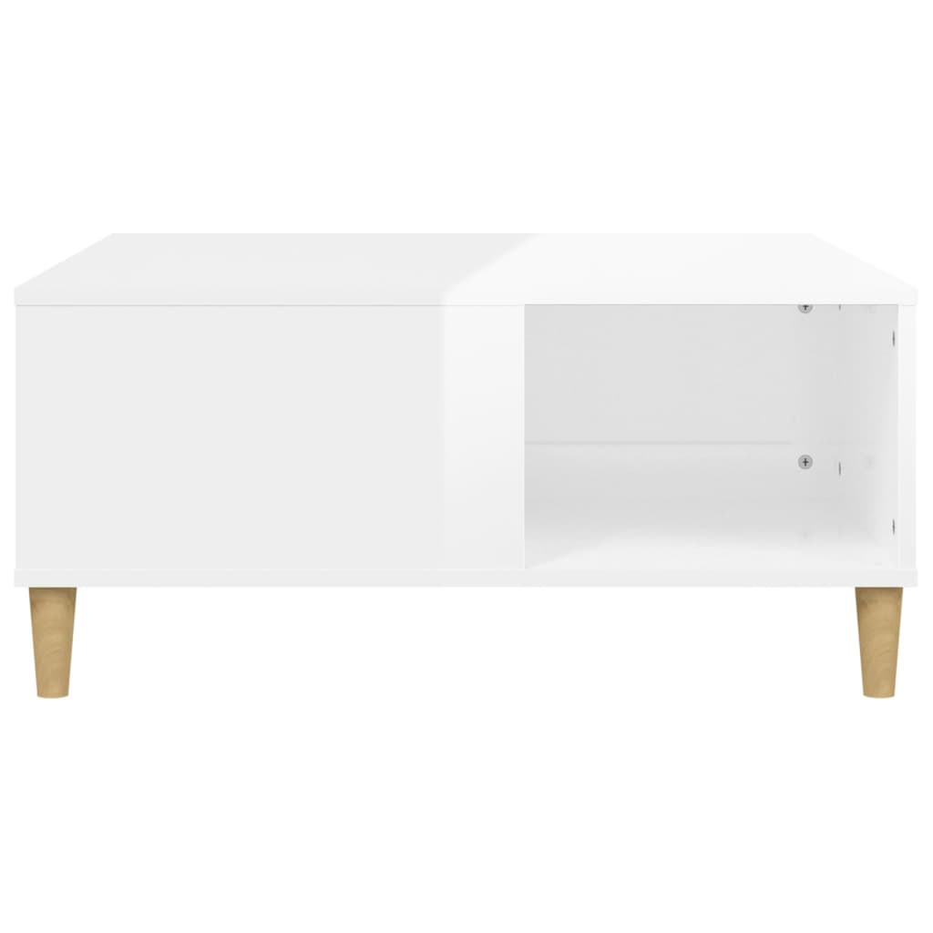 Soffbord vit högglans 80x80x36,5 cm konstruerat trä