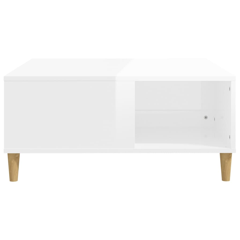 Soffbord vit högglans 80x80x36,5 cm konstruerat trä