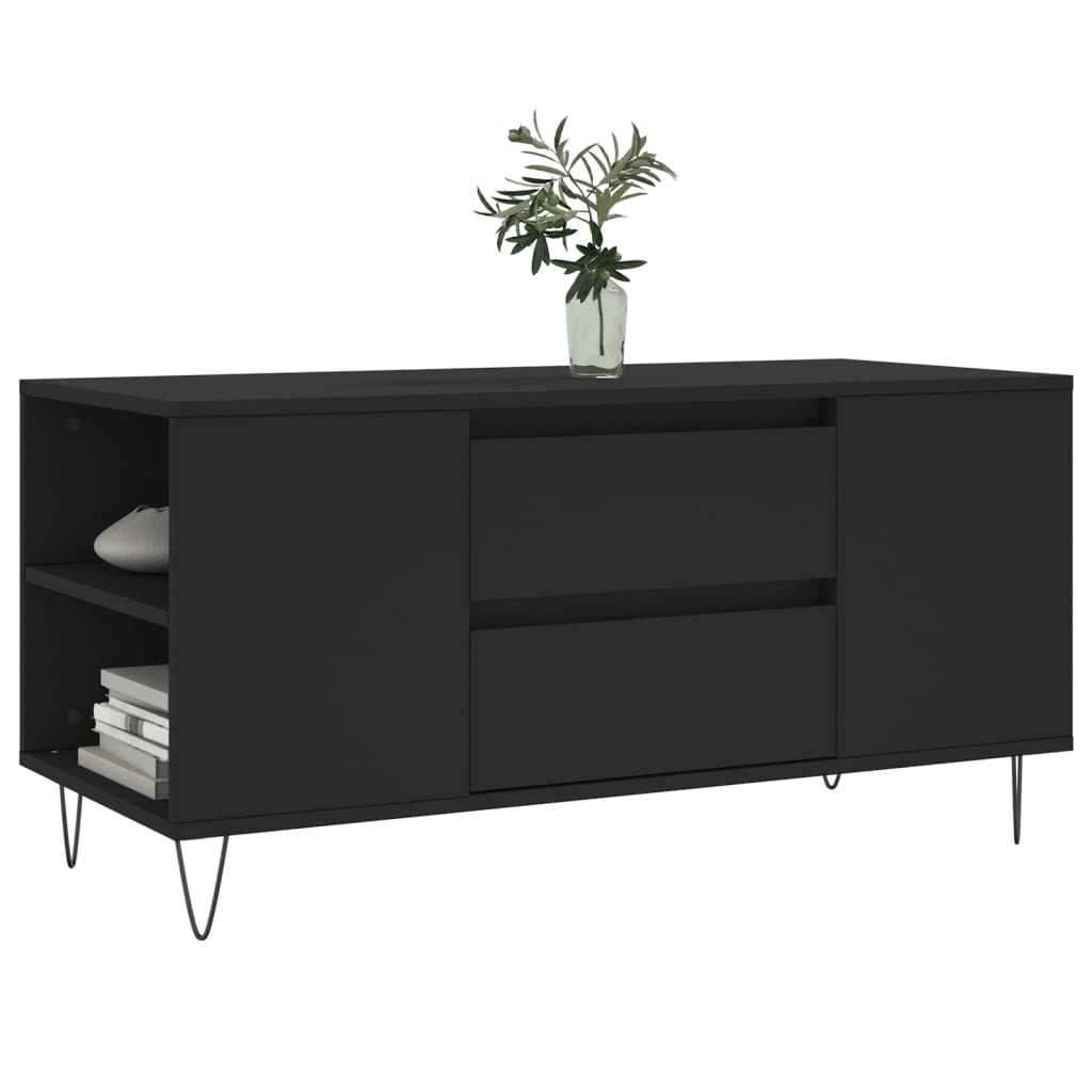 Soffbord svart 102x44,5x50 cm konstruerat trä