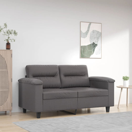 2-sitssoffa grå 120 cm konstläder