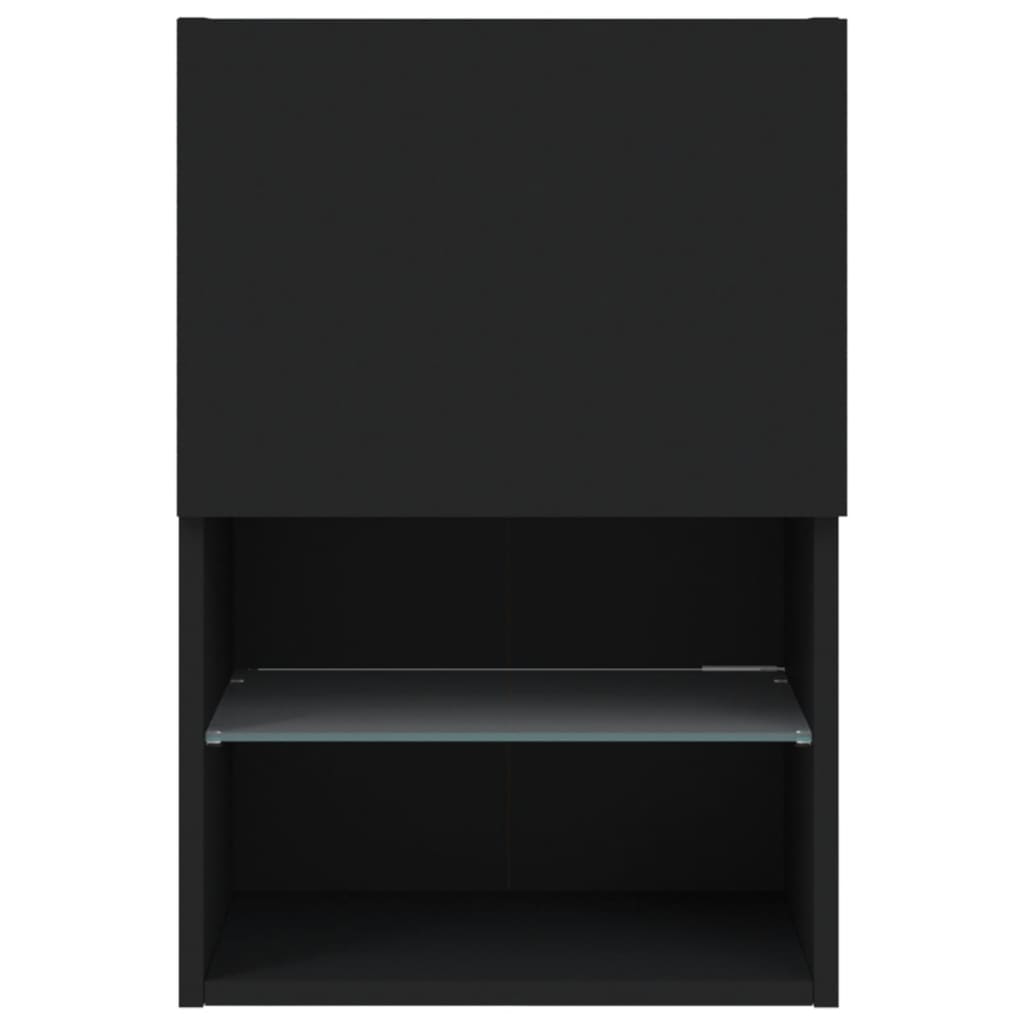 Tv-bänk med LED-belysning 2 st svart 40,5x30x60 cm