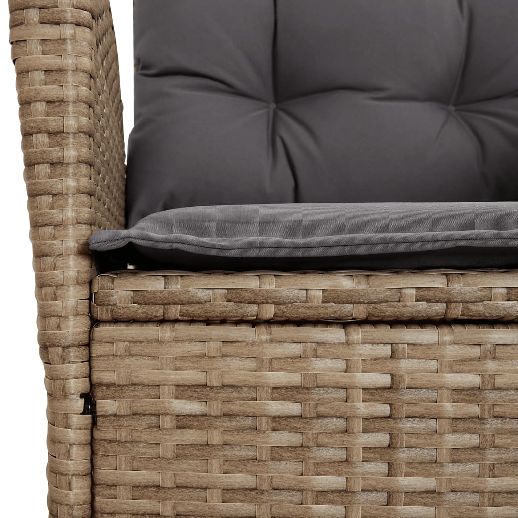 Matgrupp för trädgården med dynor 5 delar beige konstrotting
