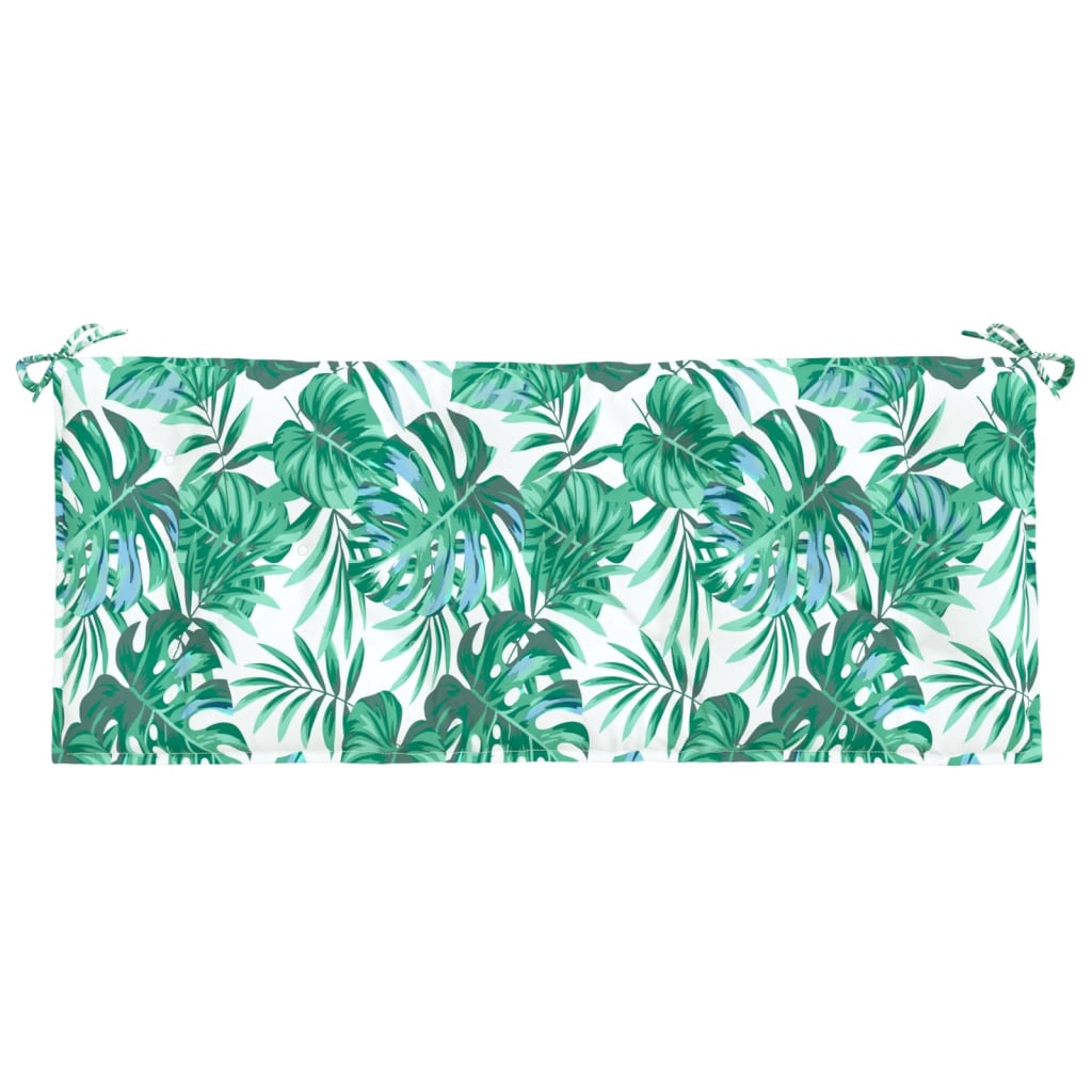 Bänkdyna för trädgården bladmönster 120x50x7cm oxfordtyg