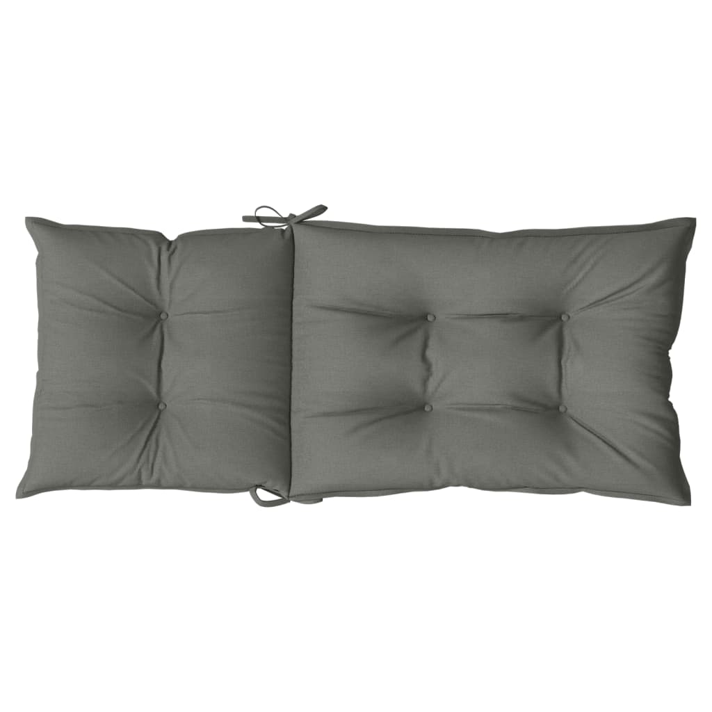 Stolsdynor högt ryggstöd 2 st melerad mörkgrå 120x50x7 cm tyg