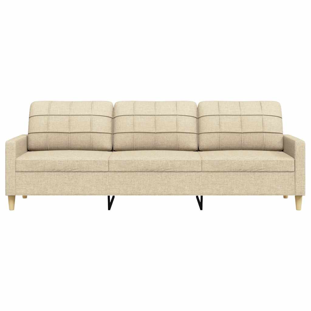 3-sitssoffa gräddvit 210 cm tyg