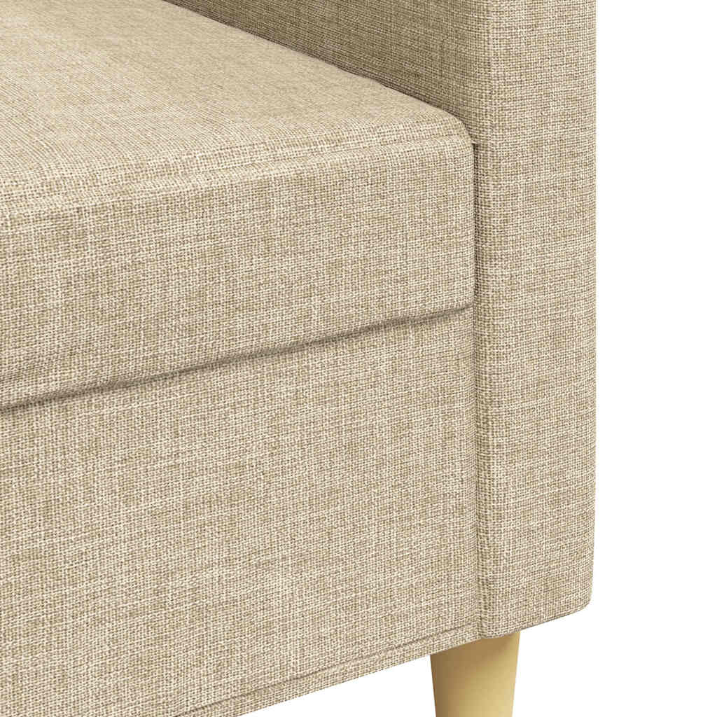 3-sitssoffa gräddvit 210 cm tyg
