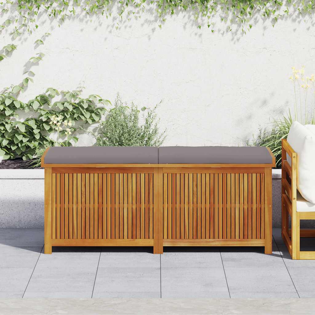 Kuddlåda utomhus 150x50x60,5 cm massivt trä akacia