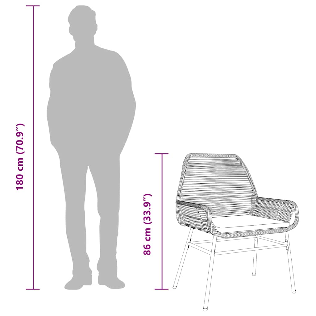 Matgrupp för trädgård med dynor 3 delar svart konstrotting&glas